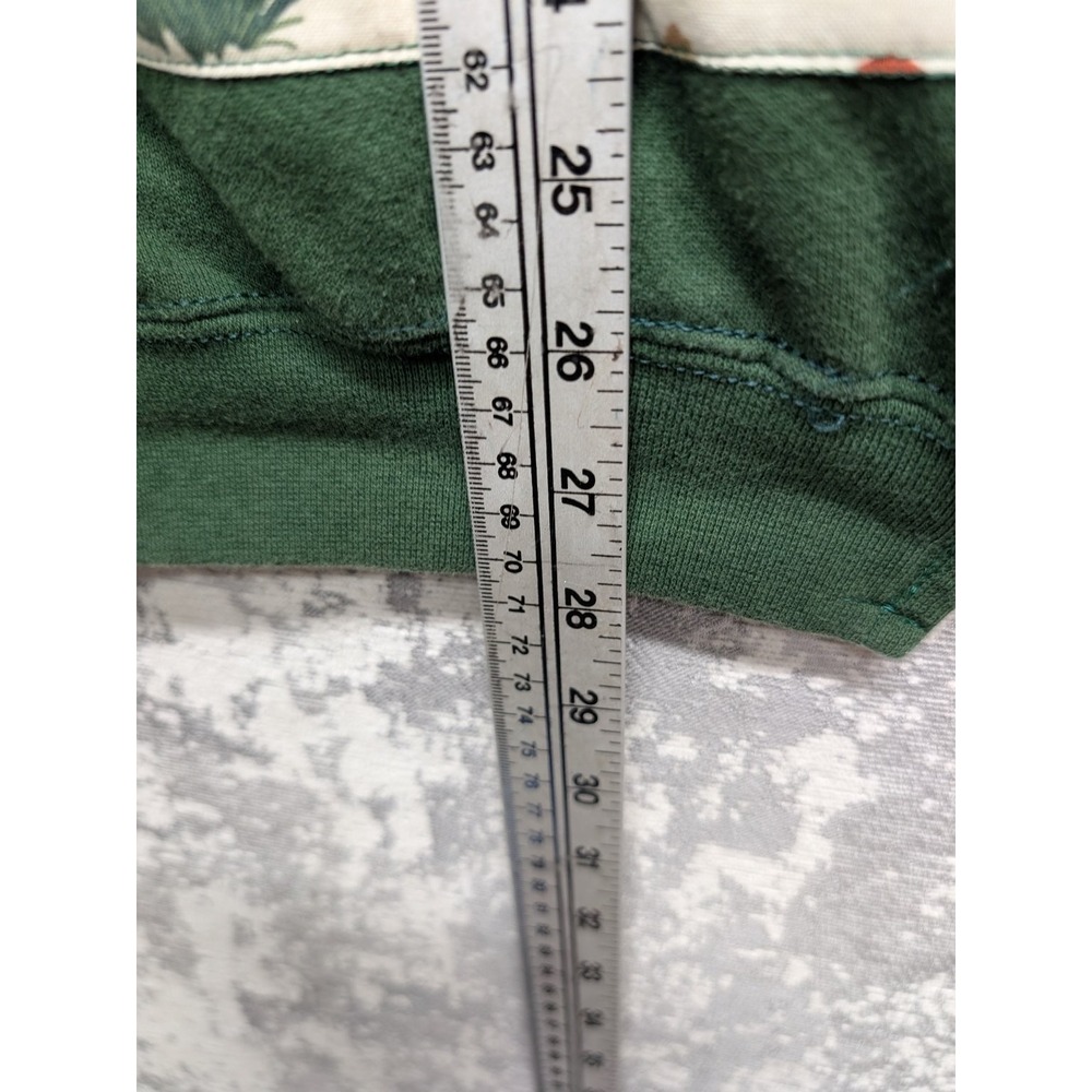 VTG Cheetah Up-cycled Men's XL Sweater Green Cotton Polyester Golf Print Zip - Picture 13 of 15
